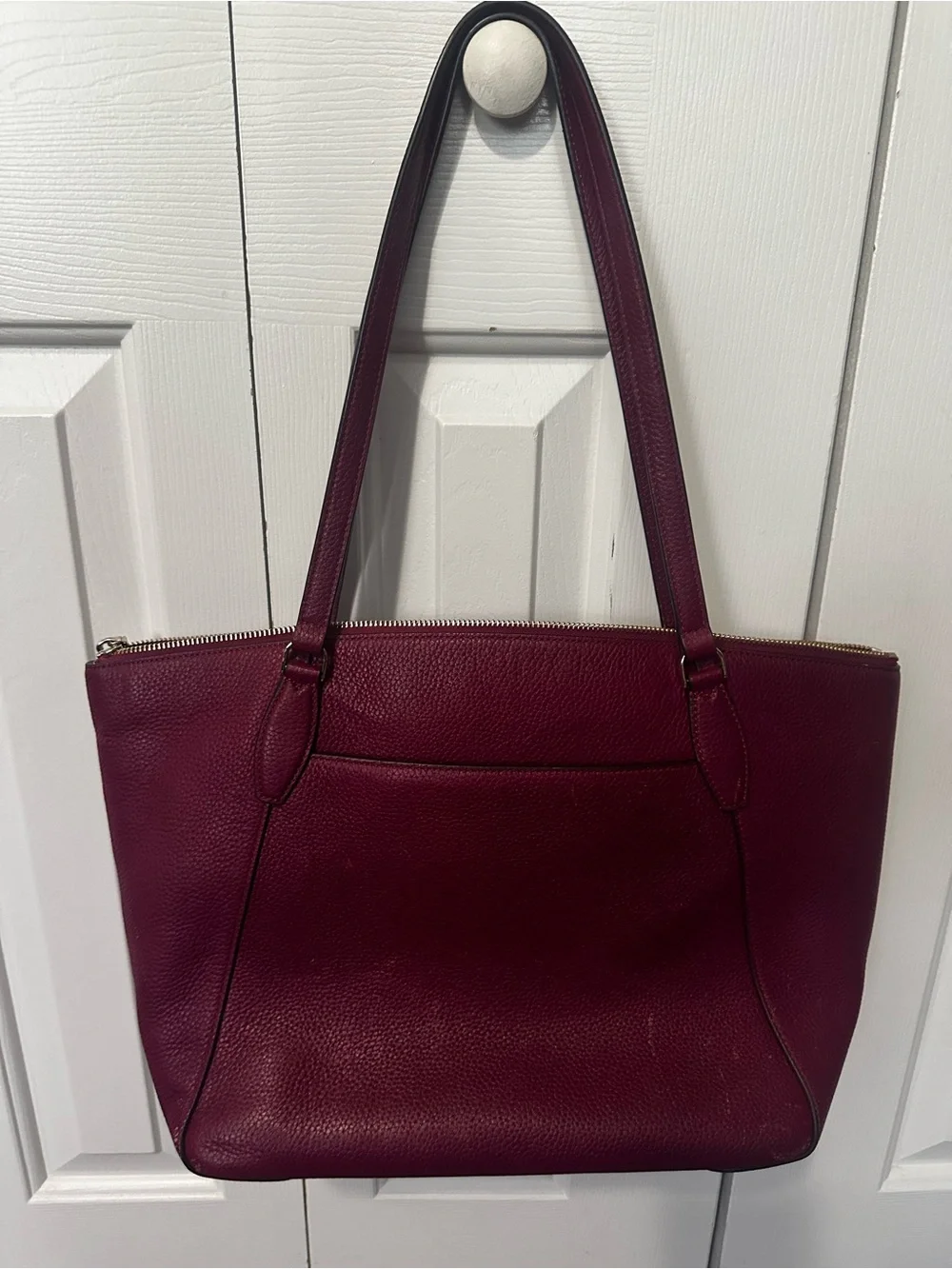 Kate Spade Dark Pink Leather Tote Bag